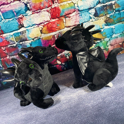 Double-Headed Black Dragon Plush