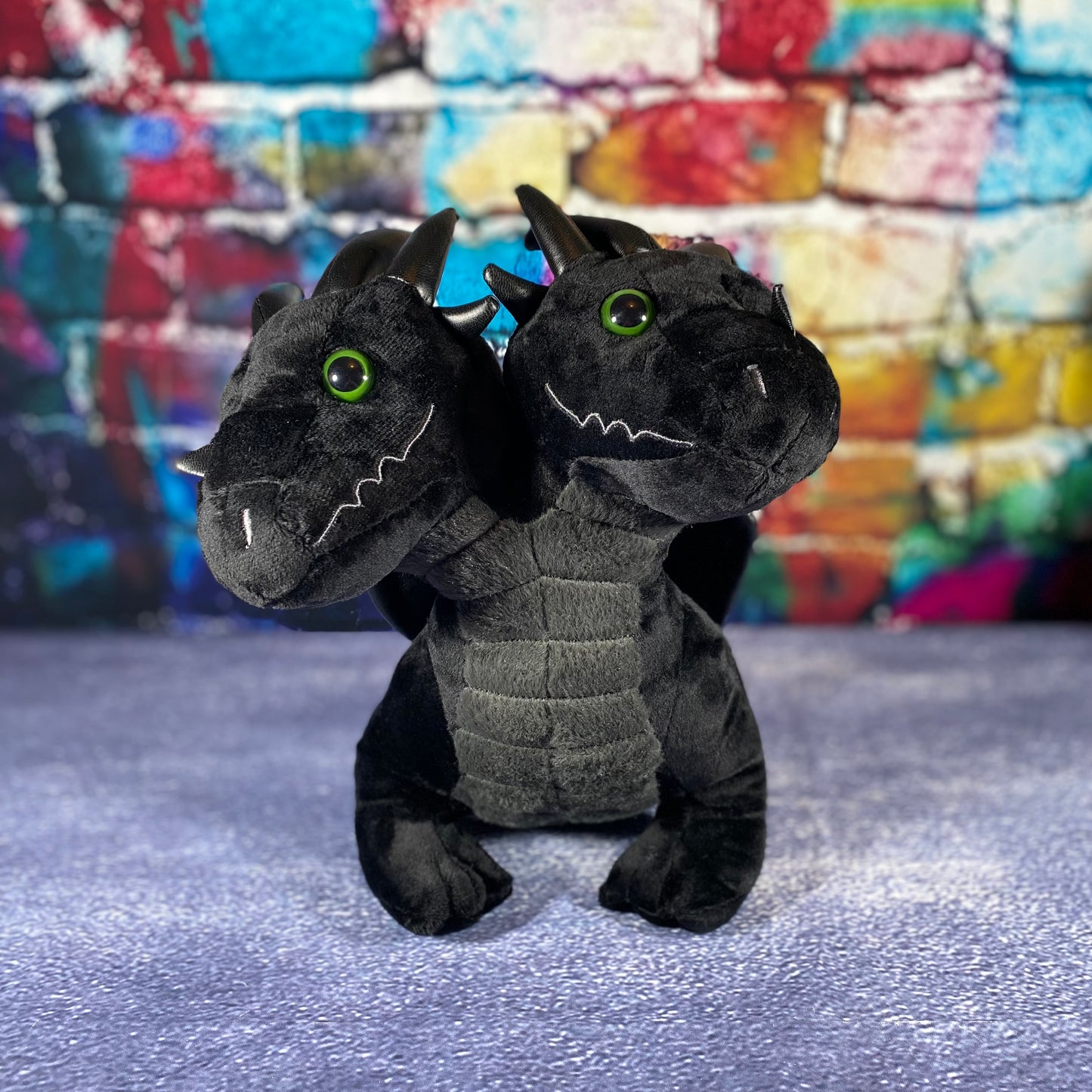 Double-Headed Black Dragon Plush