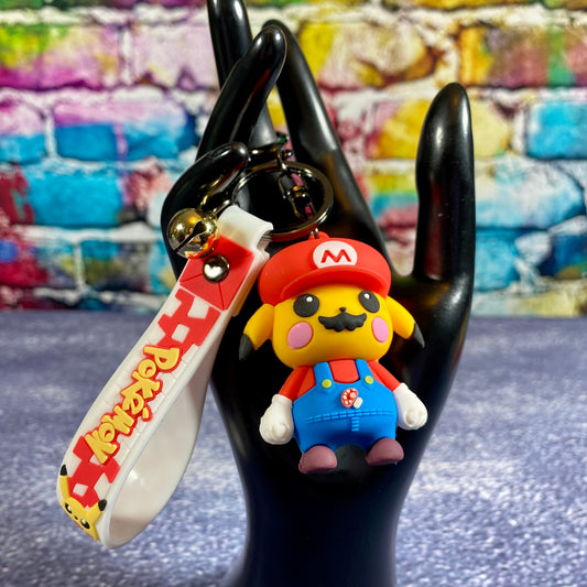 Pikachu Super Mario Figure Keychain